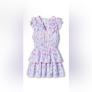 NWT! LoveShackFancy x Target Lou Double Ruffle Mini Dress Purple  Floral